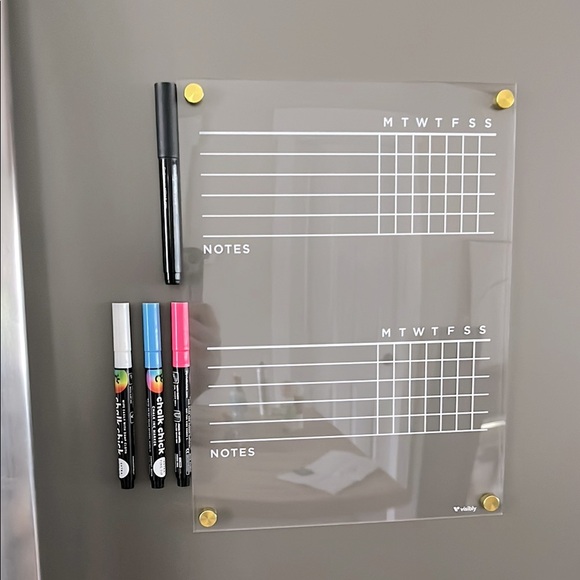 Visibly Magnetic Acrylic Fridge Chore Family Organization Chart—Gold - Picture 2 of 8